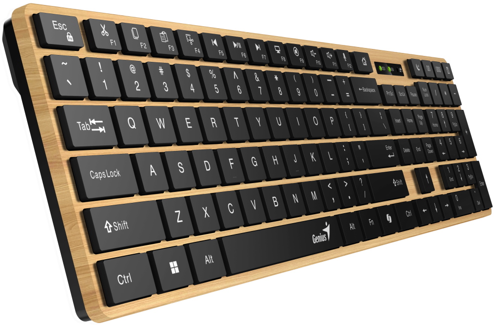 GENIUS Slimstar 7250BT/ bezdrátová 2,4GHz + BT5.0/ Copilot/ USB/ barva borovice + černá/ CZ+SK layout